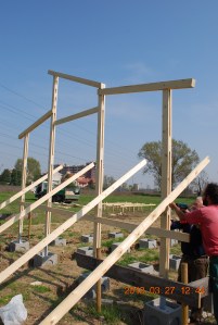 La costruzione del primo capanno